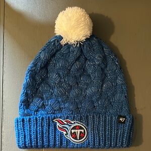 '47 Tennessee Titans Blue Knit Beanie with Pom